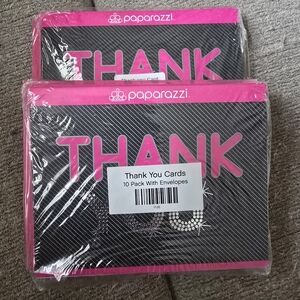 Paparazzi Pink and Black Thank You Cards